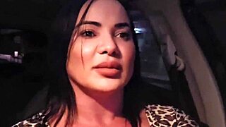 Fitness Milf Brunette Sucks Big Cock in Car for App Driver Thrills