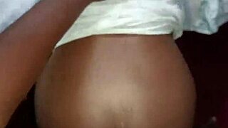 Pretty Ebony Couple's Rough Doggystyle Creampie Fuck