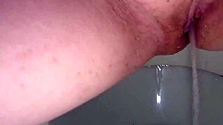 POV Chubby Mature Milf Big Juicy Pussy Pissing Dripping in Toilet