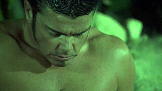 Audrey anal fucked bent over sucking big dildo shaved pussy cum facial heels