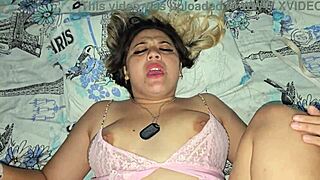 Fucking this blonde Latina nympho whore bitch with hard cock pounding