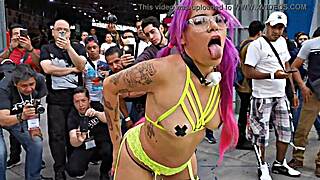 mexican sailor pigtails babe spreads pussy at outdoor car expo