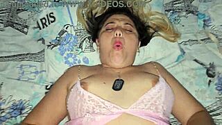 Fucking this blonde Latina nympho whore bitch with hard cock pounding