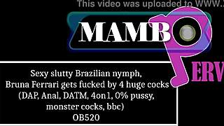 Brazilian nymph Bruna Ferrari wrecked by 4 monster cocks dap anal cumshot datm