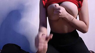 Latina Neighbor Jerks Monster Cock Before Cumshot on Pretty Natural Tits