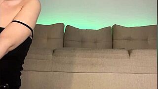 Tight ass stuffed with big plug while fingering wet pussy closeup