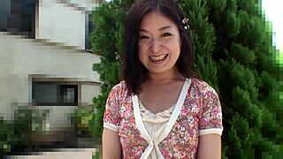 J-granny chiyo yamabe teases her soaked hairy beaver solo toy play