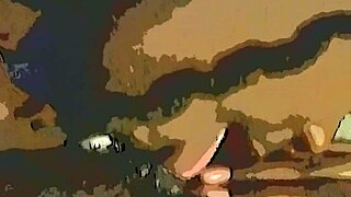 Ebony wet pussy tamed by dildo and tongue team tag