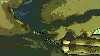 Ebony wet pussy tamed by dildo and tongue team tag