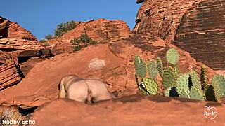Ass spreads wide for outdoor anal masturbation thrill