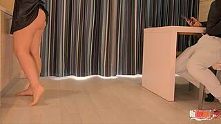 why pound a sexy latina in the kitchen before filling her tight pussy with cum?