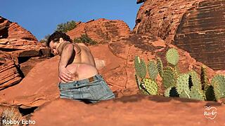 Ass spreads wide for outdoor anal masturbation thrill