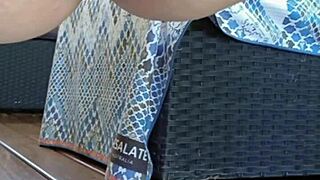 Mature Horny Wife Squats Gapes Huge Shaved Cunt Outdoors