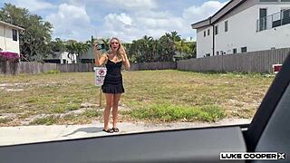 Bonnie blue slut rides cock hard as car speeds on