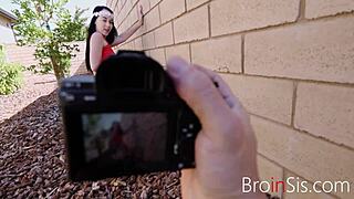 skinny small tits babe rides during naked photoshoot