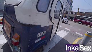 curvy colombian milf seduces taxi driver public tits bounce