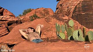 Ass spreads wide for outdoor anal masturbation thrill