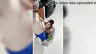 hired hot colombian cleaner with big natural tits ended up fucking her senseless