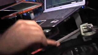 Lesbian pussy toyed publicly while party watches hungrily