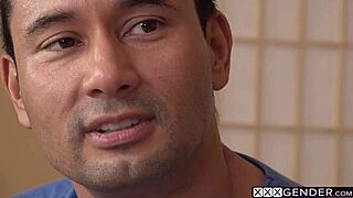 Tranny cheerleader kayleigh coxx takes rough asshole pounding from huge cock