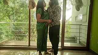 Desi lovers exchange tender kisses and intimate foreplay caresses