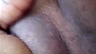 check out my whore's tight latin pussy up close