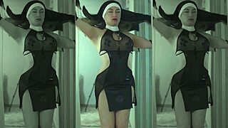 Shemale nun seduces and pounds eager bottom boy in forbidden lust