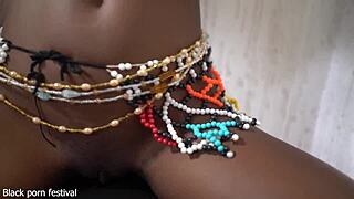 Stunning African Girl Squirts Wild in Village Solo!