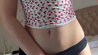 cute skinny teen maiskii orgasms hard on homemade dildo