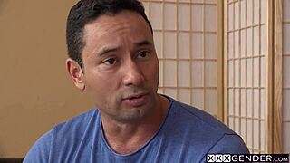 Tranny cheerleader kayleigh coxx takes rough asshole pounding from huge cock