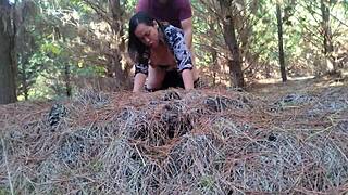 wanna fuck this huge ass bbw exhibitionist bent over deep in forest?