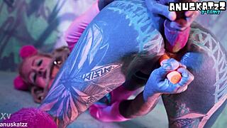 I love my tattooed punk body as i solo double penetrate my skinny ass and pussy with toys