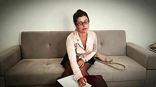 teacher slut swallows mouthful sperm during dirty exam tease