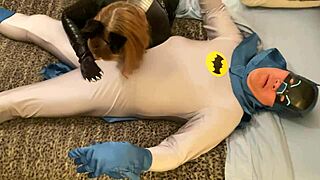 Granny Catwoman Deepthroats Batman Cock