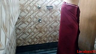 Indian Bathroom Sex Explosion with Red Towel!