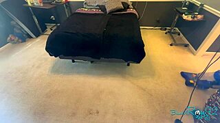 Boldly Vacuuming Bedroom as Brunette Milf Housewife with Natural Tits Thoroughly Cleans Every Corner