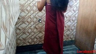 Indian Bathroom Sex Explosion with Red Towel!