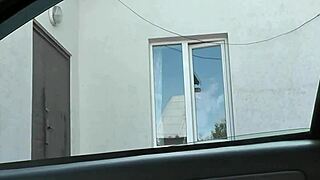 Mature Neighbor Milf Washes Windows Nude Outdoors As Taxi Peeps Her Big Tits Pussy