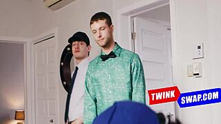 twinks team up to bareback and rim each other's daddies