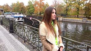 pretty skinny babe sucks cock for facial cumshot 💦😍