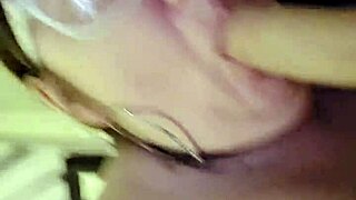 Amateur milf wife sucks and milks cock for triple cum explosion