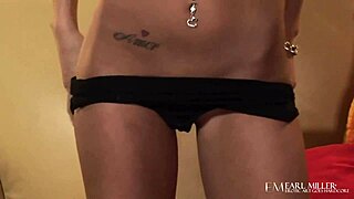 Exotic brunette rams huge dildo deep in her soaking wet pussy