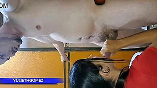 at the gym i suck off my trainer while stepdad watches 😏💦