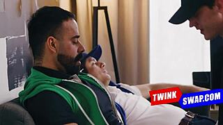 twinks team up to bareback and rim each other's daddies