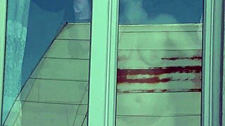 Mature Neighbor Milf Washes Windows Nude Outdoors As Taxi Peeps Her Big Tits Pussy