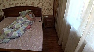 A strapon lesbian pounds chubby milf's hairy juicy pussy doggystyle pov