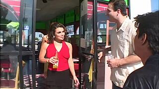 hot asian mom rides cock hard in stockings and heels