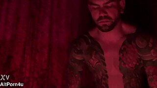 Succubus teases with forbidden tattooed temptations