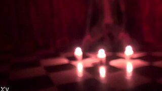 Succubus teases with forbidden tattooed temptations