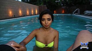 frida sante's big tits and pussy tempt a steamy poolside orgasm session